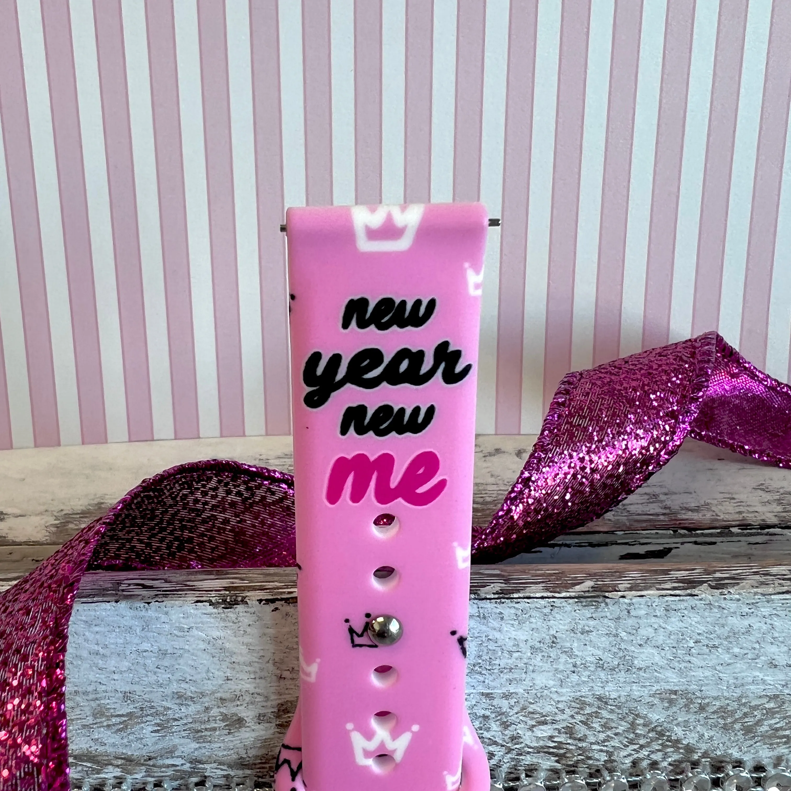 New Year New Me Print Silicone Band For Samsung Watch