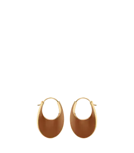 Éole Slim Hoop Earrings - Camel Leather