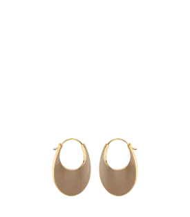 Éole Slim Hoop Earrings - Taupe Leather