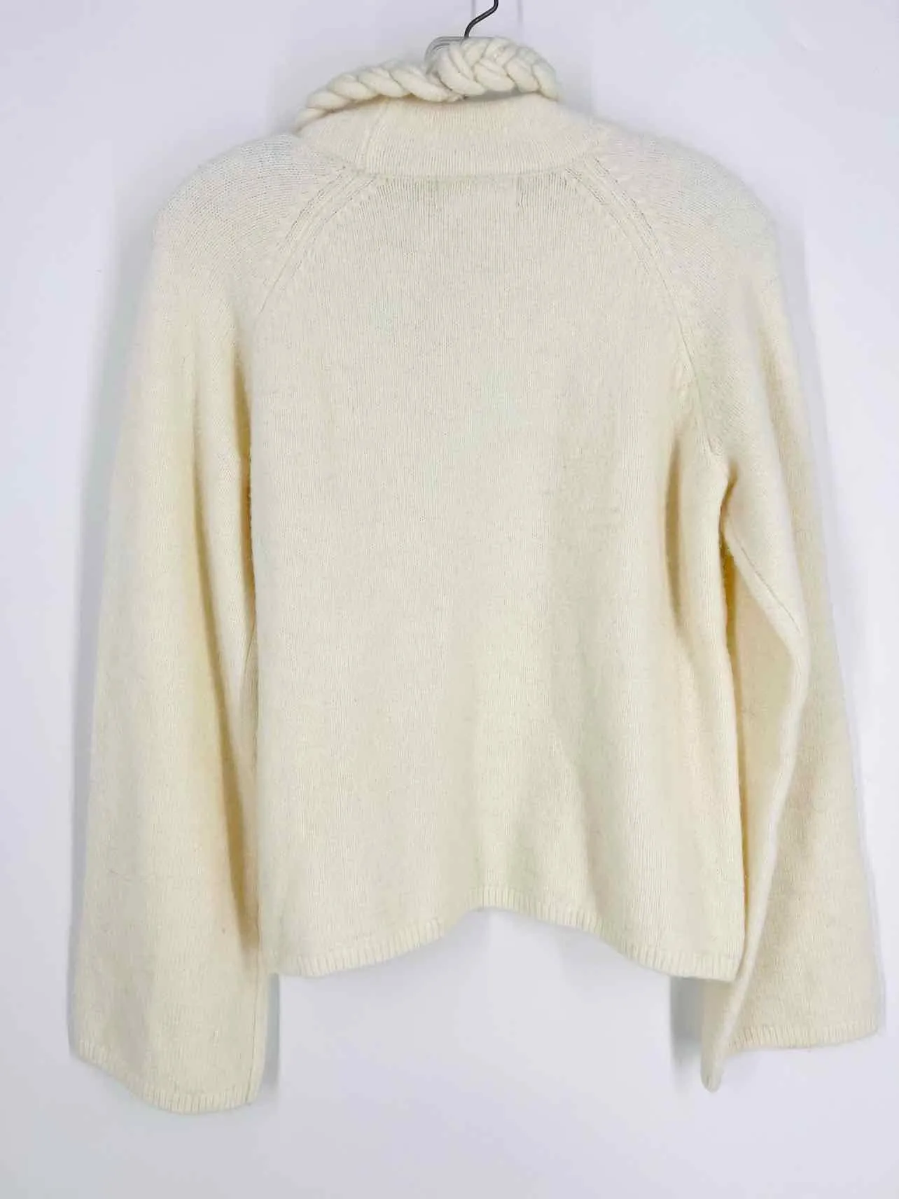 Oscar Size L Ivory Solid Wool Blend NEW Designer Sweater