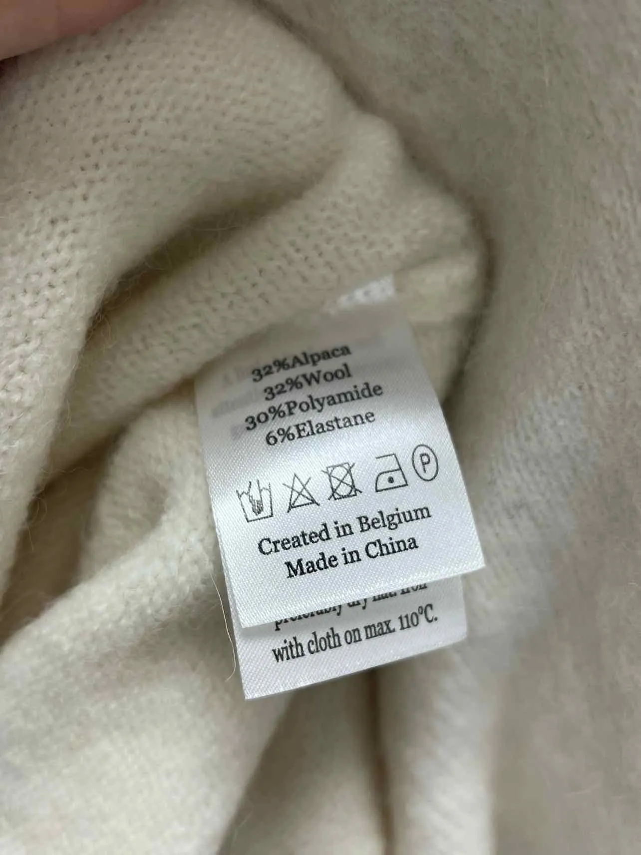 Oscar Size L Ivory Solid Wool Blend NEW Designer Sweater