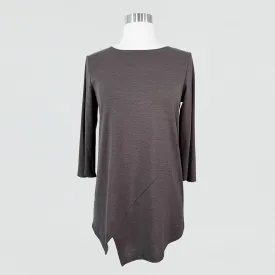 Peach Knit - Split Cuff Tunic - Charcoal - Final Sale!