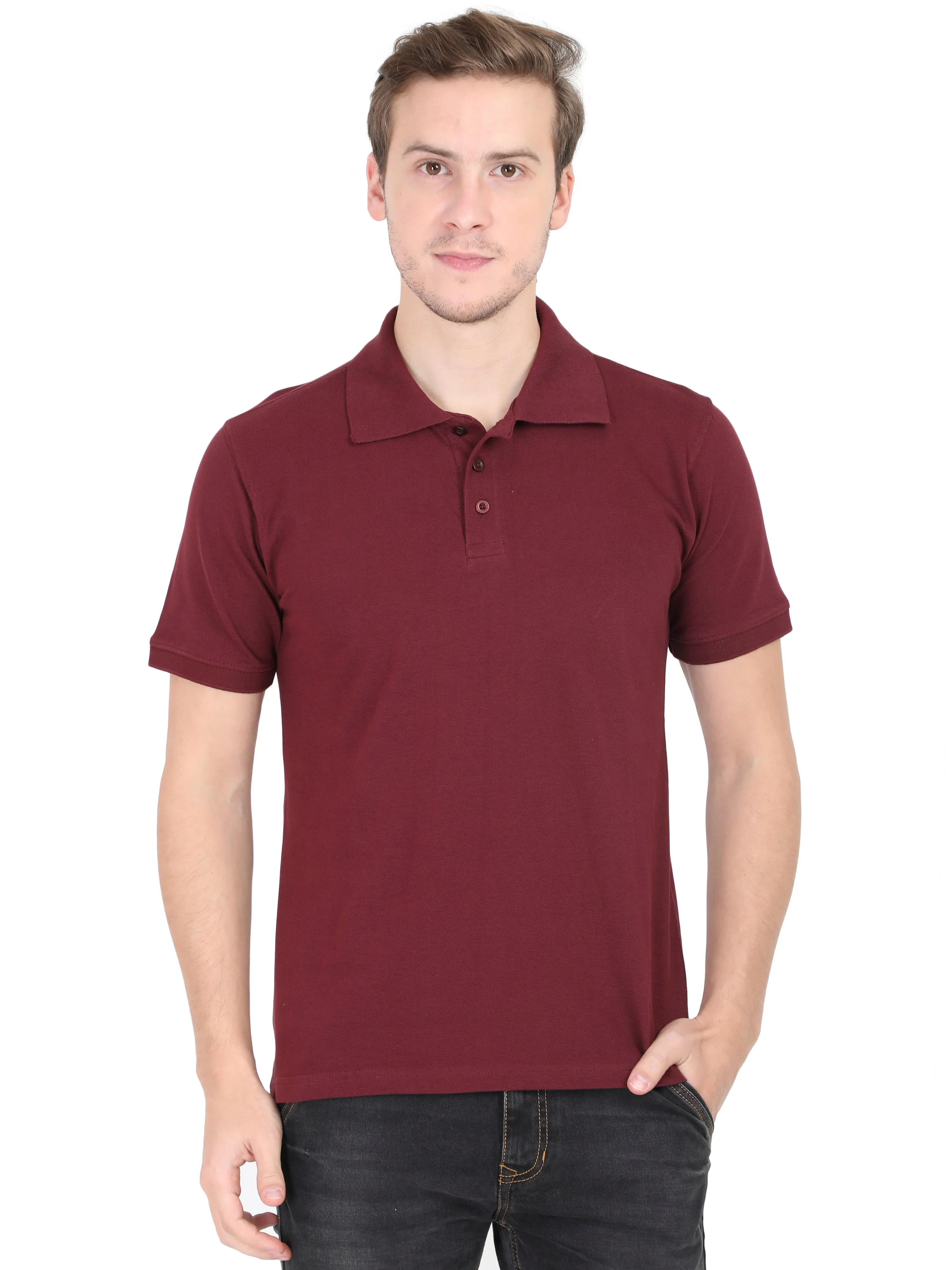 Polos: Maroon  Premium T-shirt