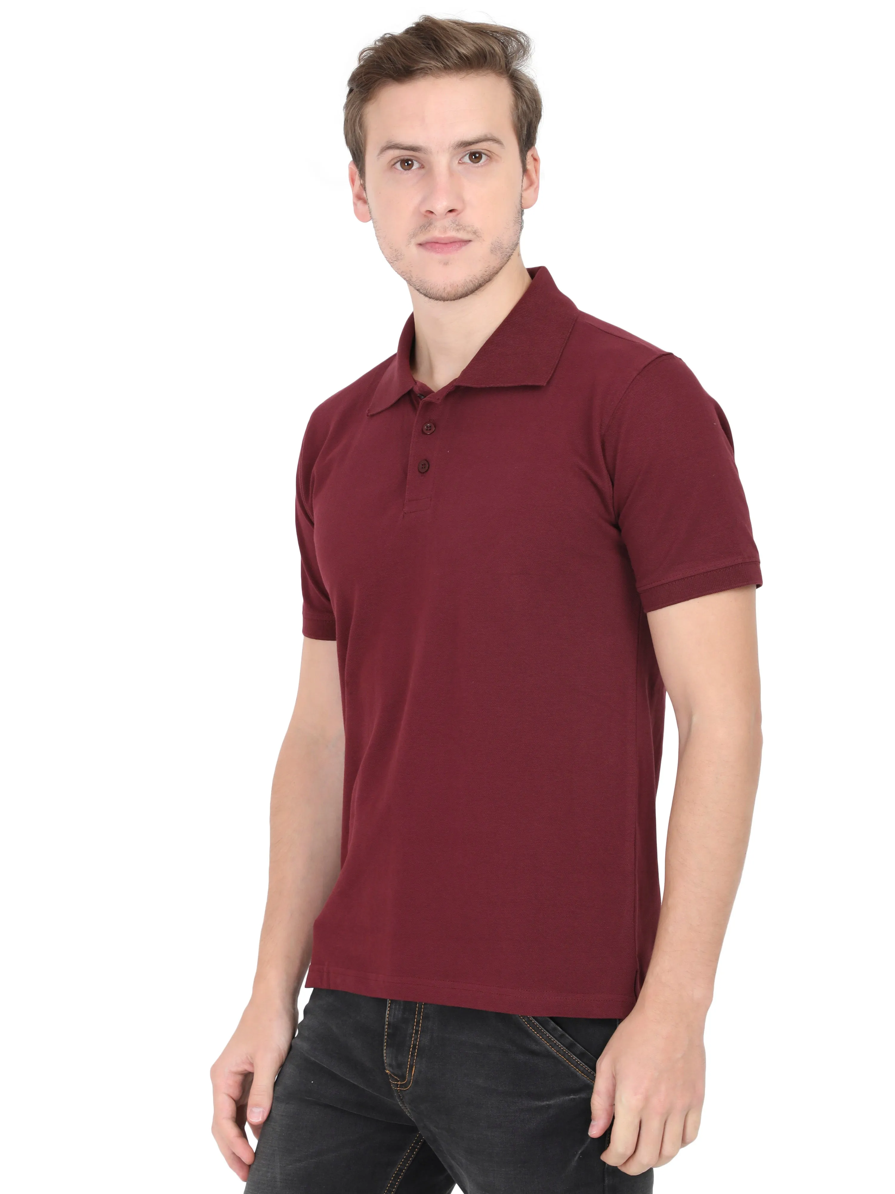 Polos: Maroon  Premium T-shirt