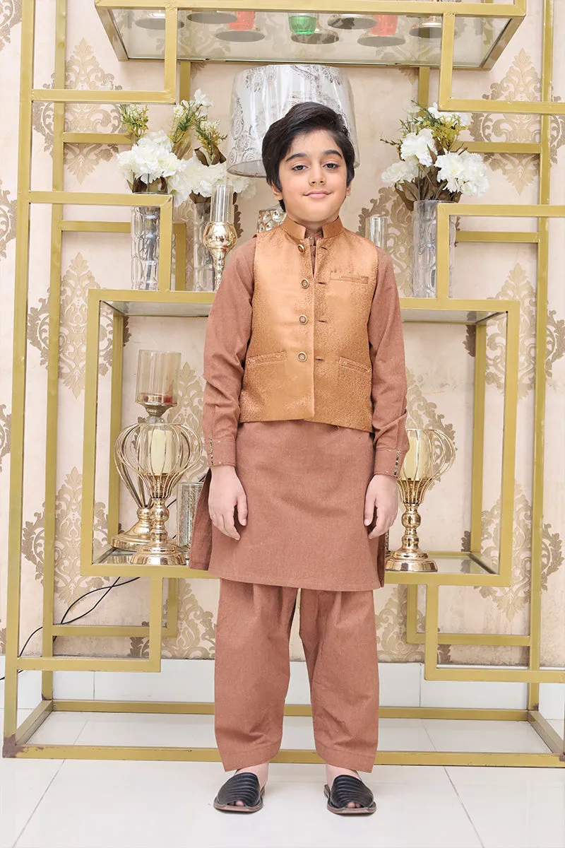 Premium fabric (SELF-DESIGN JAMAWAR ) waistcoat CHEEKU JMW