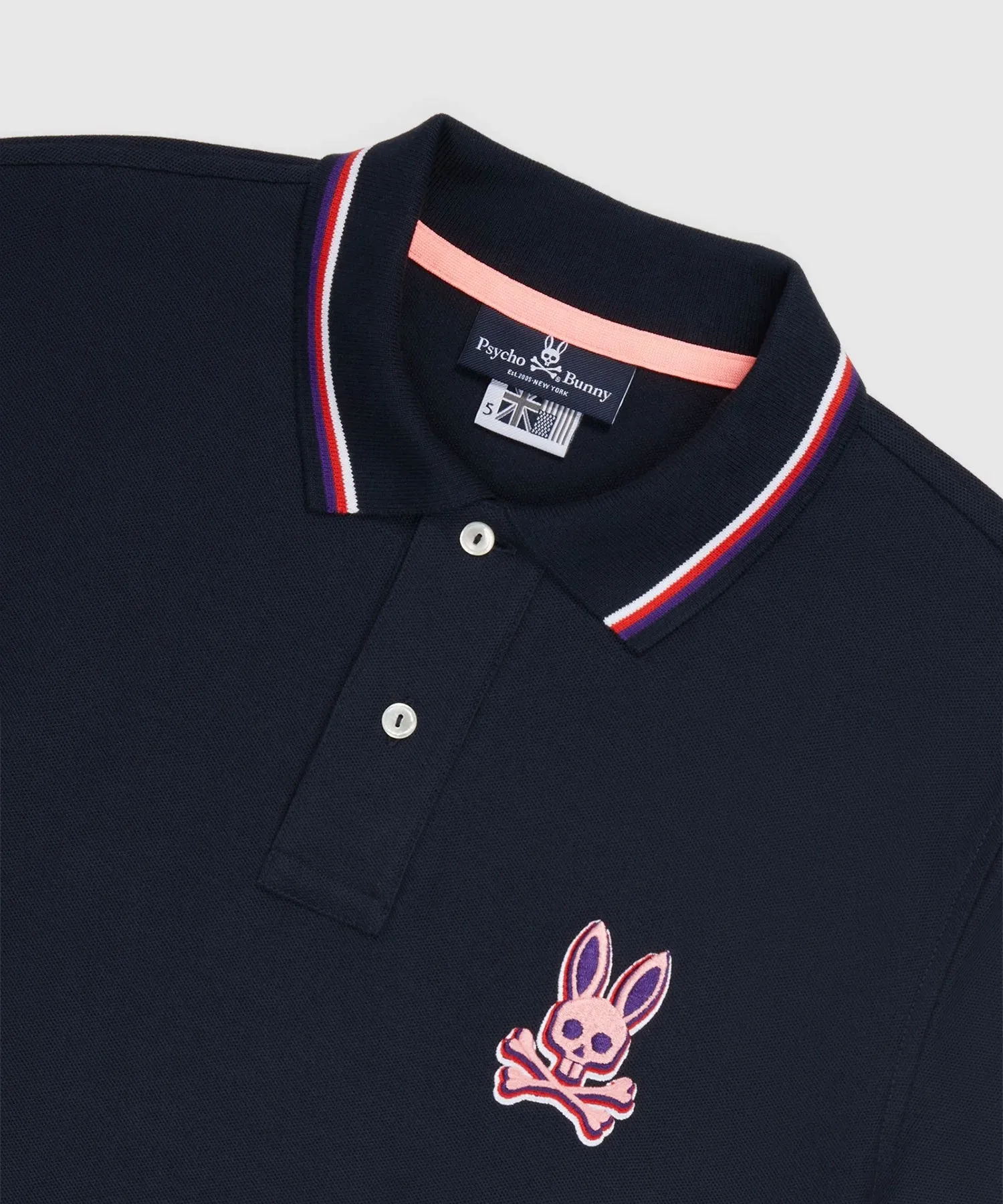 Psycho Bunny Hudson Bunny Logo Polo - Black
