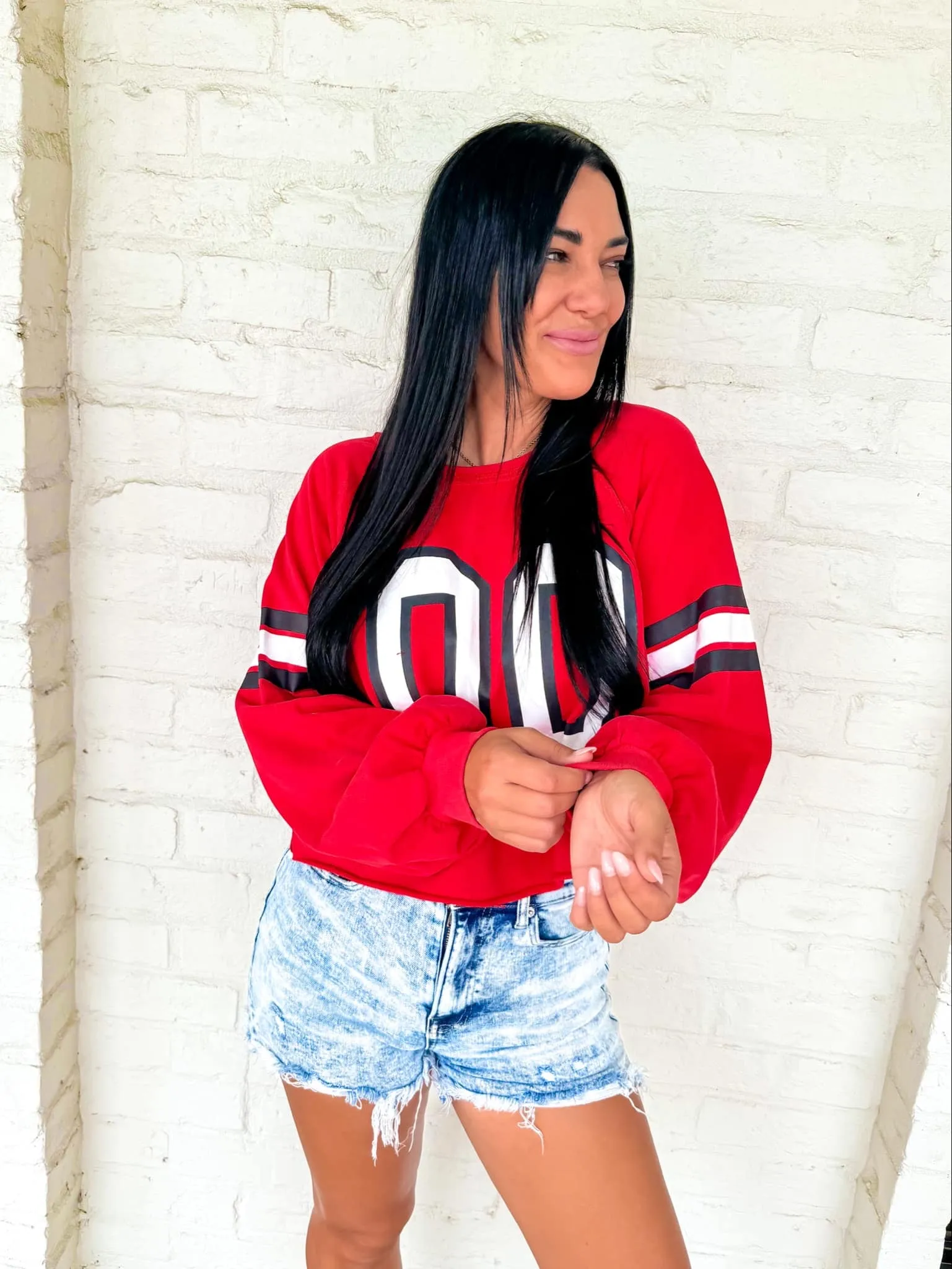 Queen Of Spirit Stripes Top Red