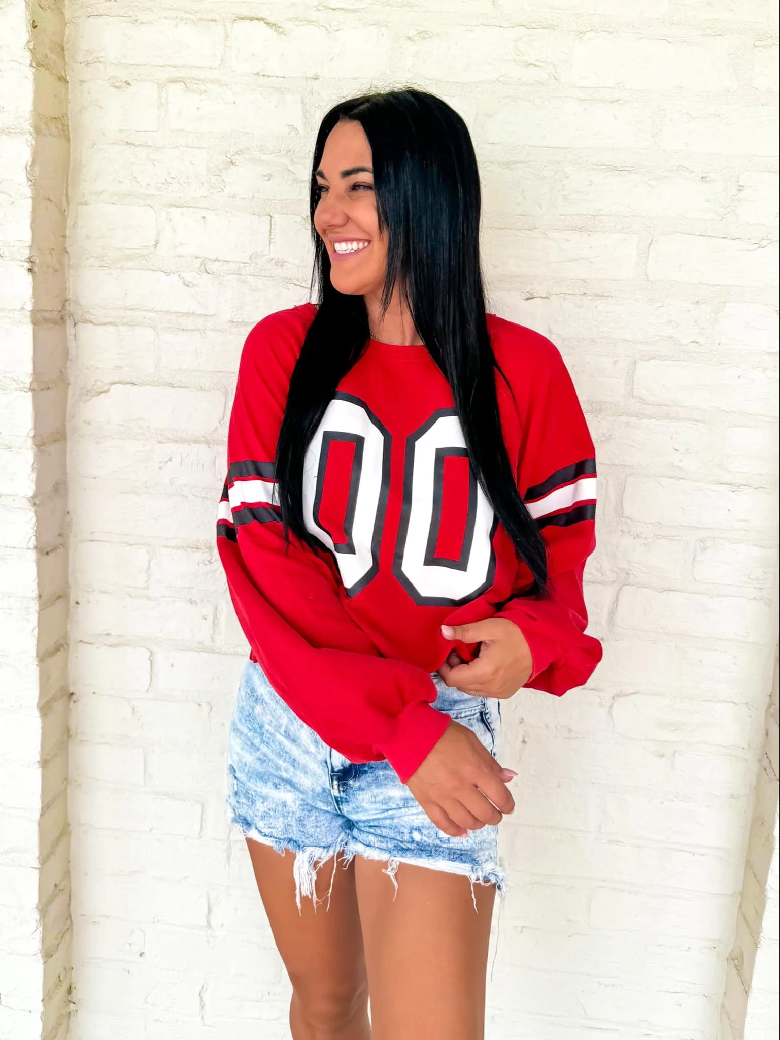 Queen Of Spirit Stripes Top Red