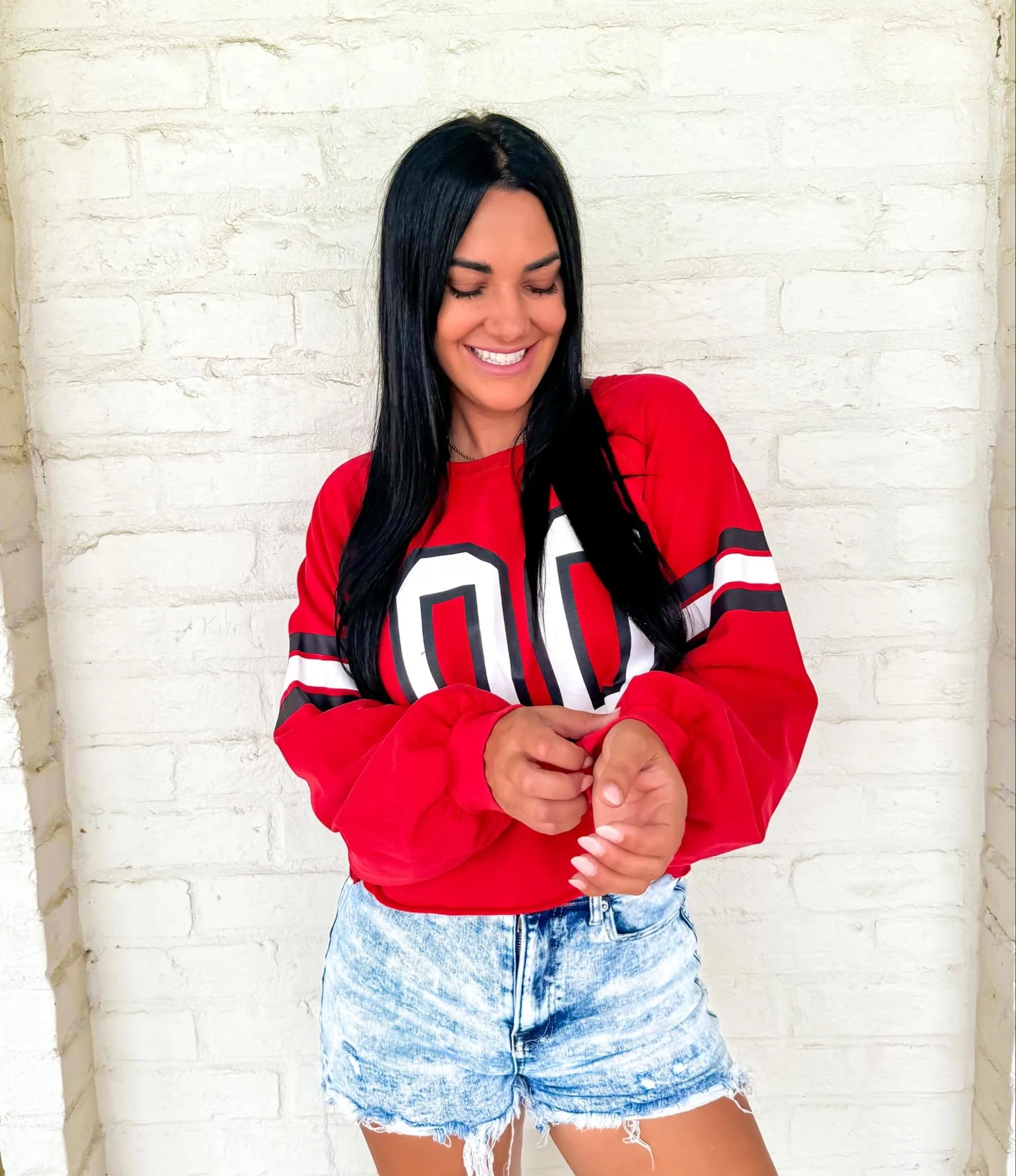 Queen Of Spirit Stripes Top Red