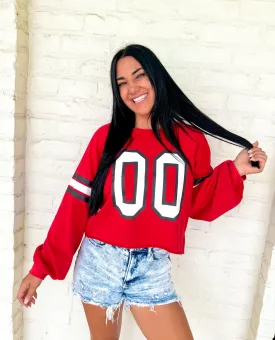 Queen Of Spirit Stripes Top Red