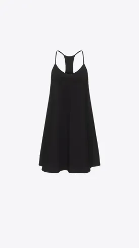 Racer String Flare Dress - Black