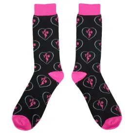Repeat TCB Heart Black Crew Socks