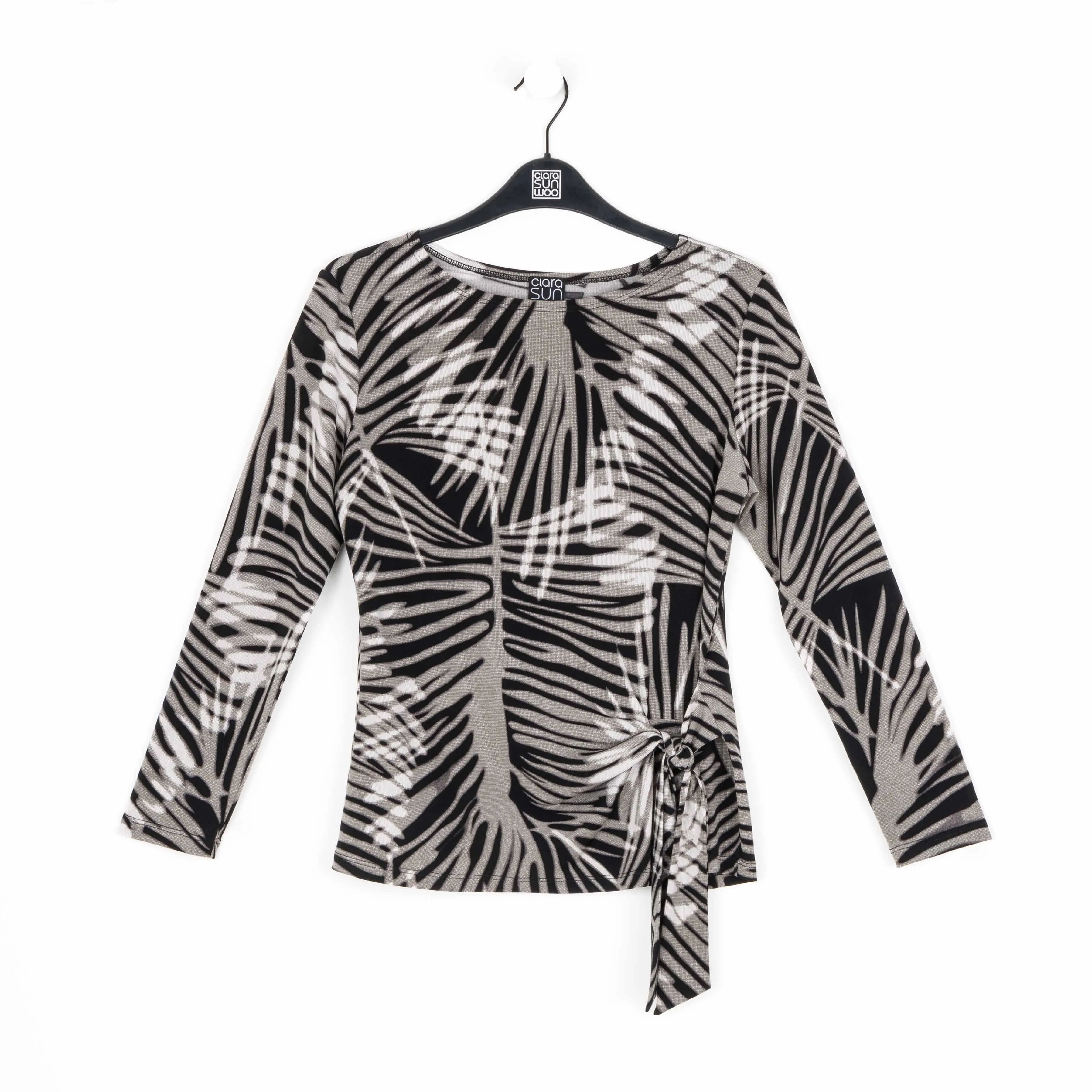 Side Tie Waist Top - Palm Leaves - Limited Sizes - XS, XL, 1X