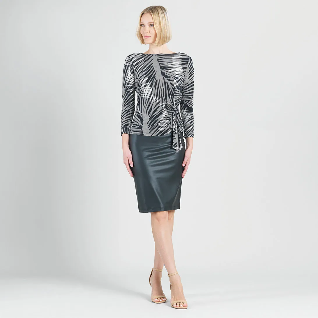 Side Tie Waist Top - Palm Leaves - Limited Sizes - XS, XL, 1X