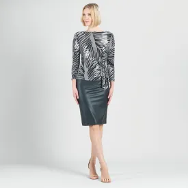 Side Tie Waist Top - Palm Leaves - Limited Sizes - XS, XL, 1X