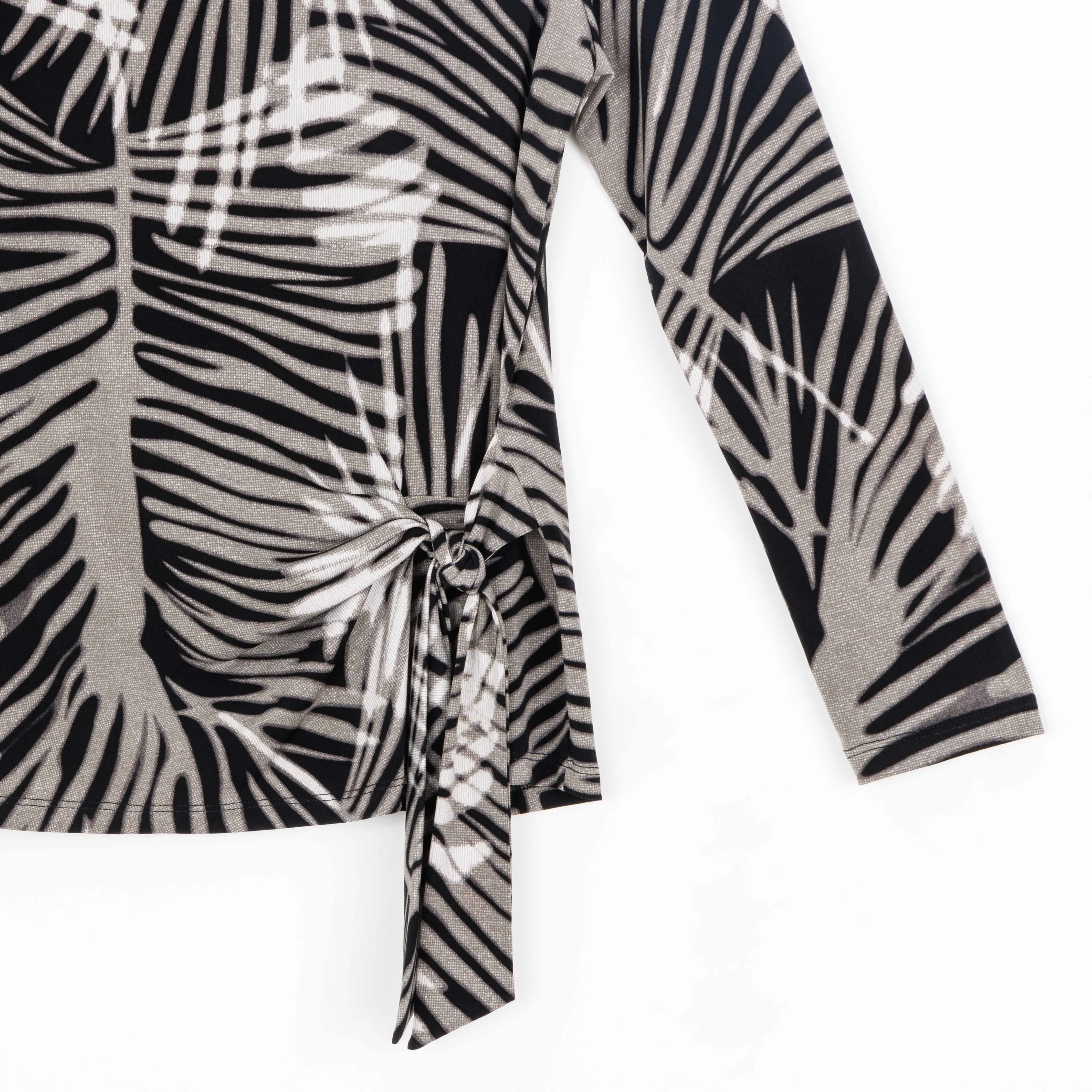 Side Tie Waist Top - Palm Leaves - Limited Sizes - XS, XL, 1X