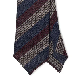 Silk Block Stripe Grenadine Hand-rolled Tie