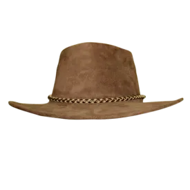 Southern Cross Kangaroo Suede Leather Hat In Brown
