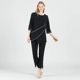 Stitch Line Angle Vent Tunic - Black/White - Final Sale!