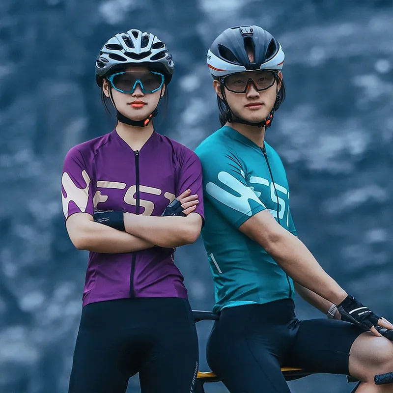 Summer Unisex Cycling Jersey Men's Sports MTB T-shirt Back Pocket Short Sleeve Road Bike Racing Couple's Clothing