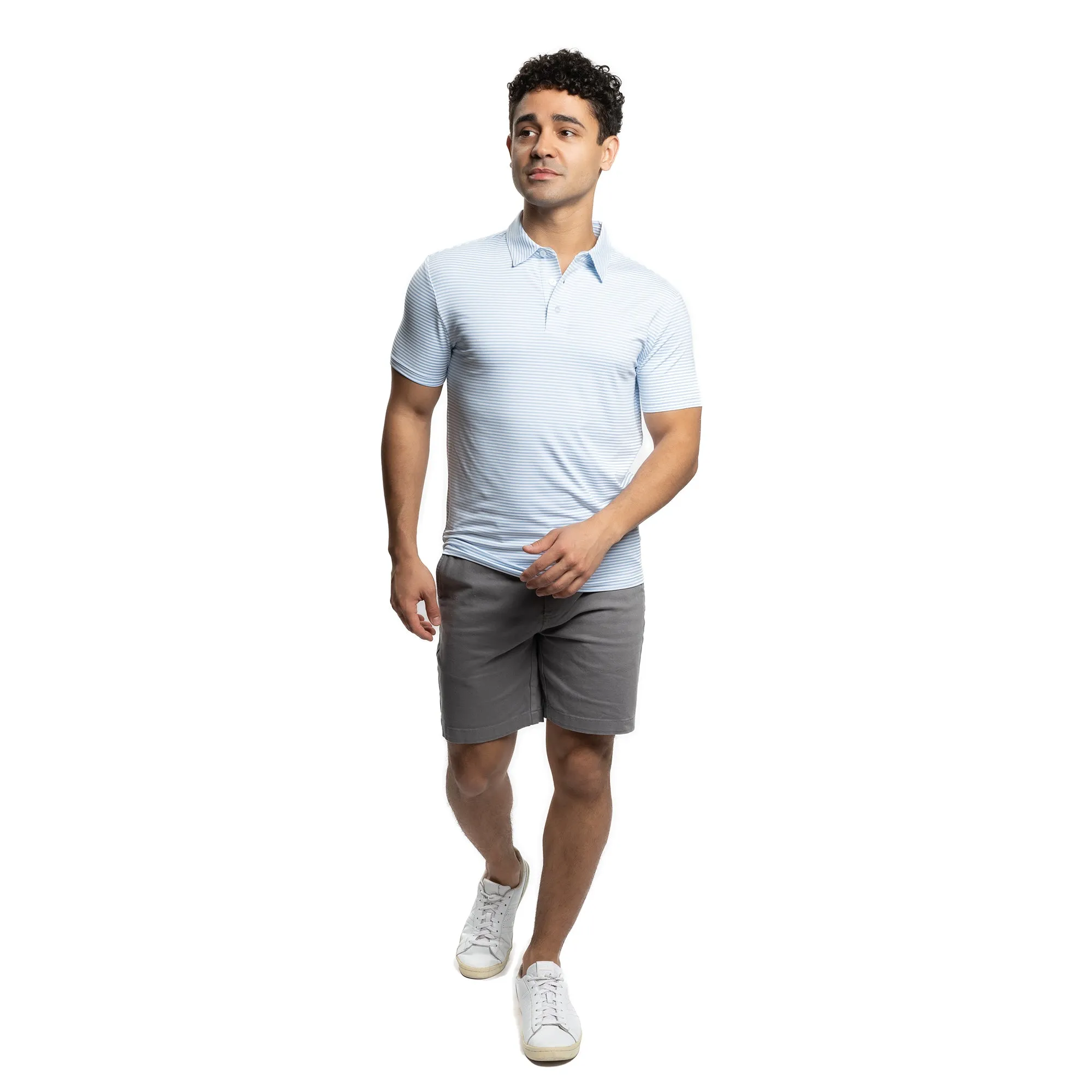 Tech Polos - Blue Stripe