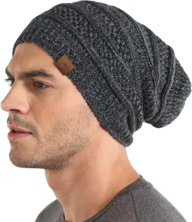 Tough Headwear Slouchy Beanie Hats for Women, Oversized Mens Beanie Hat, Knitted Beanie, Running Gear for Men,Womens Fall Hat