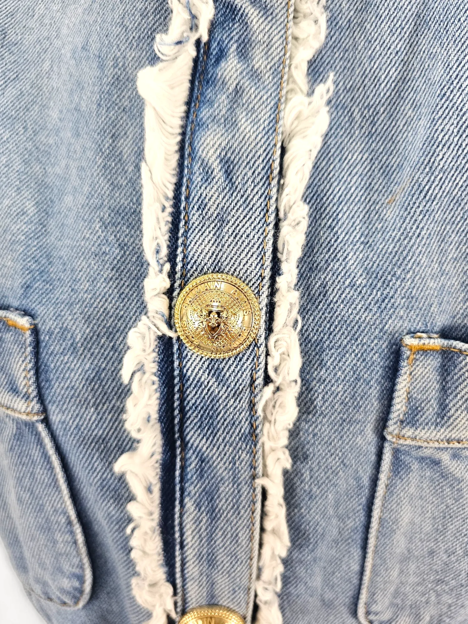 Vestido Balmain Jeans Slim com Detalhes de Corrente