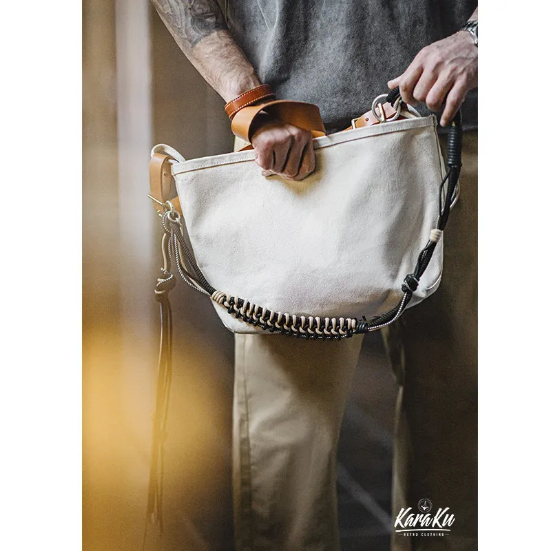 Vintage-Inspired Woven Nylon & Polyester Rope Belt
