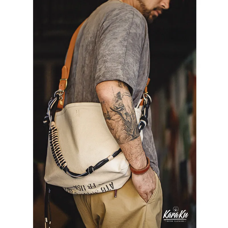 Vintage-Inspired Woven Nylon & Polyester Rope Belt