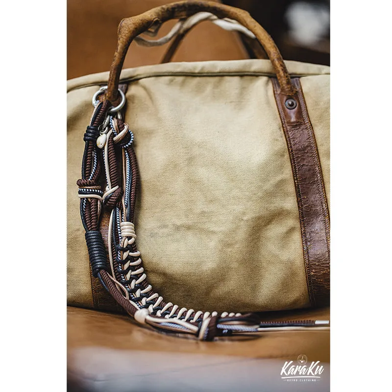 Vintage-Inspired Woven Nylon & Polyester Rope Belt