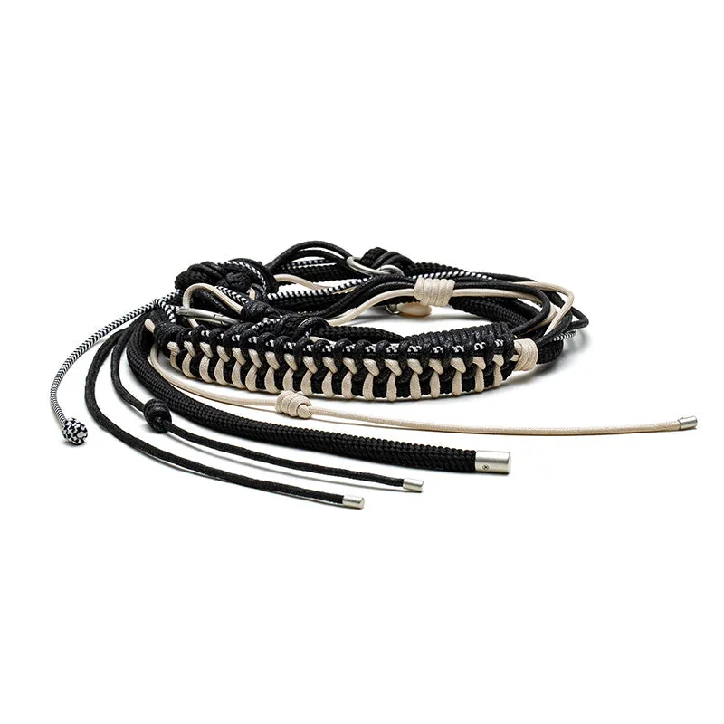 Vintage-Inspired Woven Nylon & Polyester Rope Belt