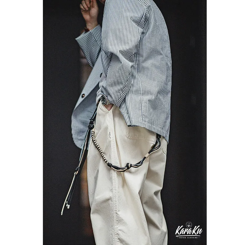 Vintage-Inspired Woven Nylon & Polyester Rope Belt