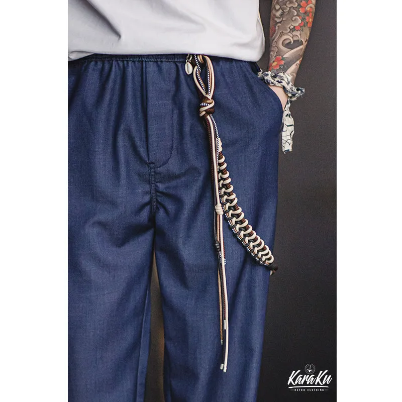 Vintage-Inspired Woven Nylon & Polyester Rope Belt