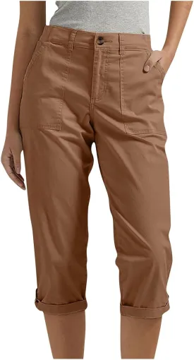 Womens Capris with Pockets Stretch Lightweight Casual Cargo Pants Rolled Hem Summer Cropped Trousers Outdoor Clothes