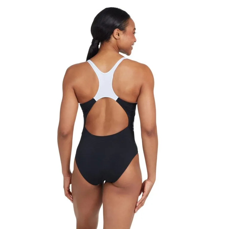 ZOGGS Juliet Ladies Actionback Swimming Costume - Black/White